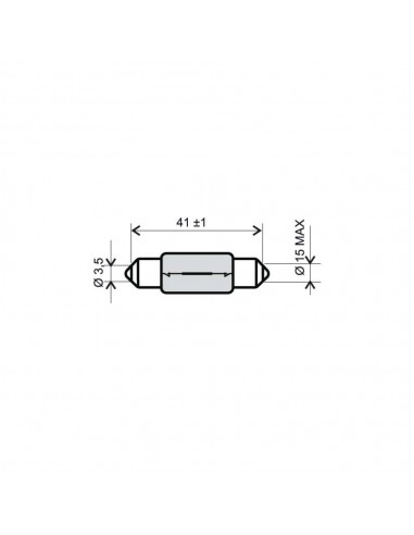 Lampadina 6v-15 watt siluro 15x42