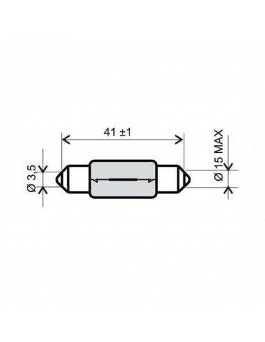 Lampadina bianca siluro 6v 18w T15x44