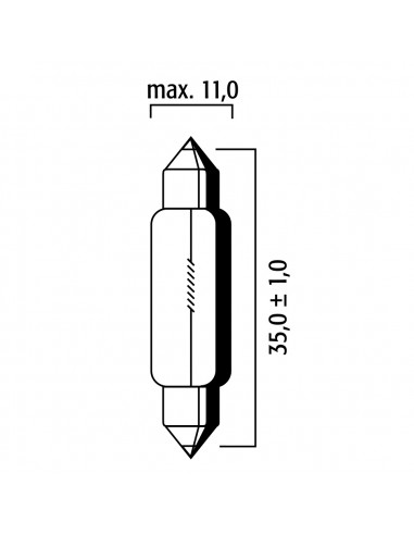 Lampadina 6 v-5 Watt siluro 11x35