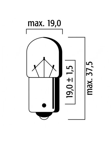 Lampadina BAU15S T16 12V-10W Arancione