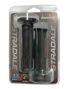 Coppia manopole nere modello Dakar aperta Domino