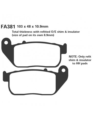 PASTIGLIE H.D.883 04-05 ANT.