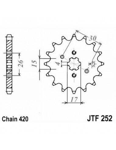 PIGNONE TRASMISSIONE MOTO JT 252 z16