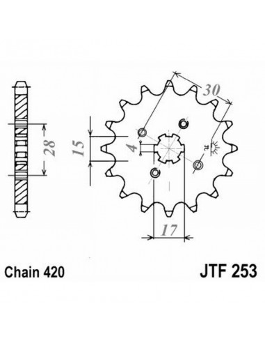 PIGNONE TRASMISSIONE MOTO JT 253 z15
