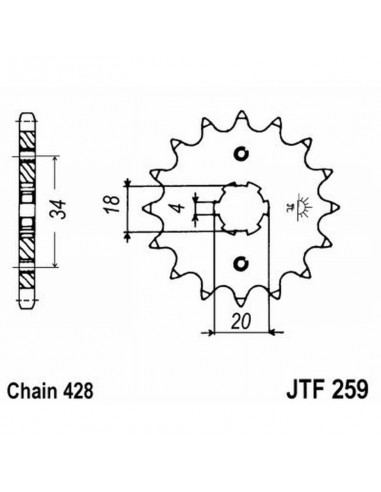 PIGNONE TRASMISSIONE MOTO JT 259 z17