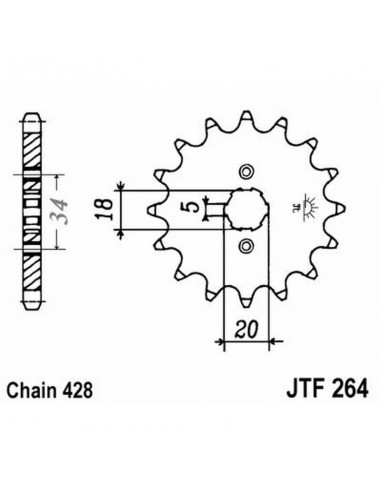 PIGNONE TRASMISSIONE MOTO JT 264 z15