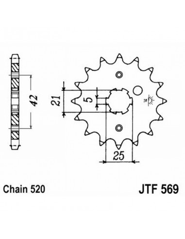 PIGNONE TRASMISSIONE MOTO JT 569 z11