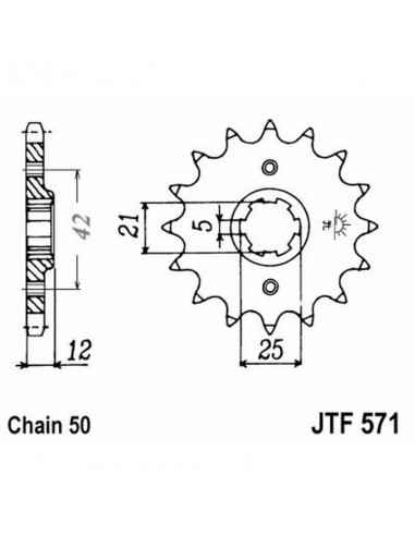 PIGNONE TRASMISSIONE MOTO JT 571 z17