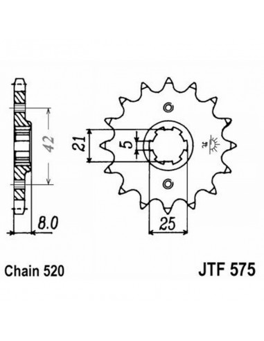 PIGNONE TRASMISSIONE MOTO JT 575 z14