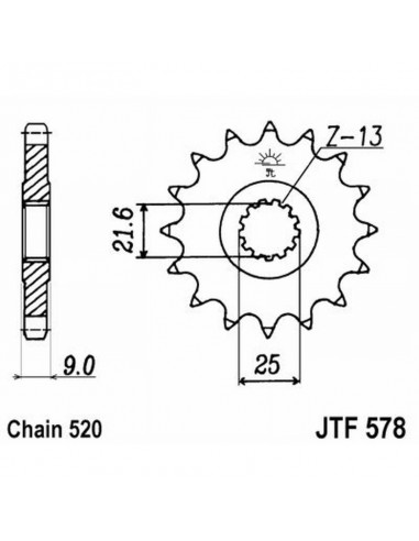 PIGNONE TRASMISSIONE MOTO JT 578 z15