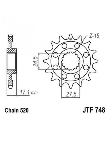 PIGNONE TRASMISSIONE MOTO JT 748 z15