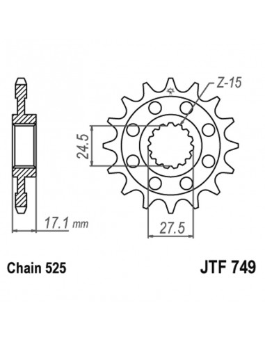 PIGNONE TRASMISSIONE MOTO JT 749 z16