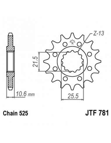 PIGNONE TRASMISSIONE MOTO JT 781 z14