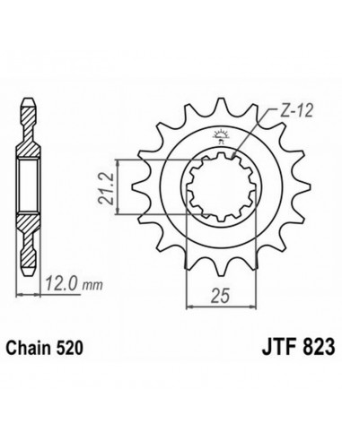 PIGNONE TRASMISSIONE MOTO JT 823 z14