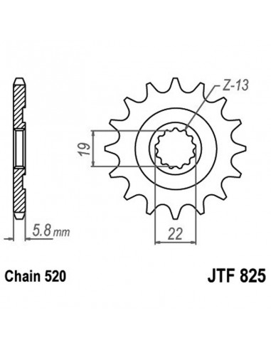 PIGNONE TRASMISSIONE MOTO JT 825 z13