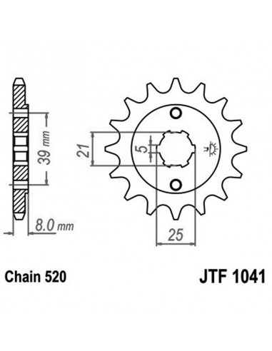 PIGNONE TRASMISSIONE MOTO JT 1041 z15