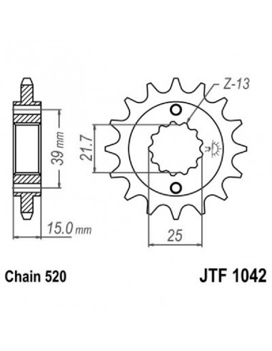PIGNONE TRASMISSIONE MOTO JT 1042 z14