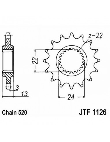 PIGNONE TRASMISSIONE MOTO JT 1126 z16