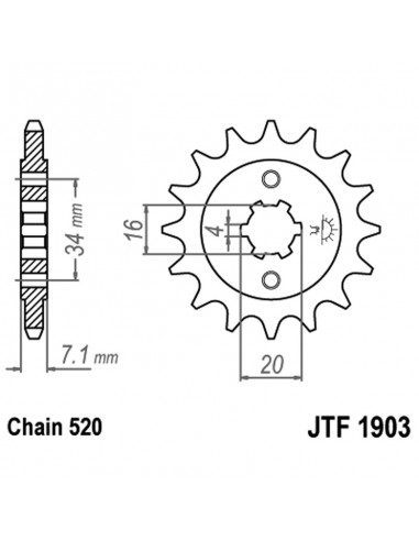 PIGNONE TRASMISSIONE MOTO JT 1903 z14