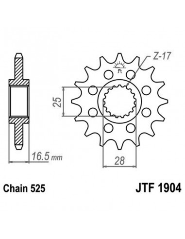 PIGNONE TRASMISSIONE MOTO JT 1904 z15
