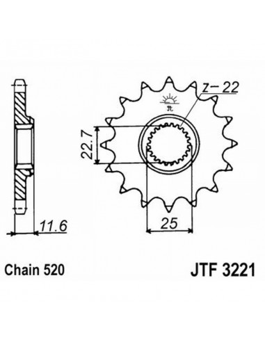 PIGNONE TRASMISSIONE MOTO JT 3221 z10