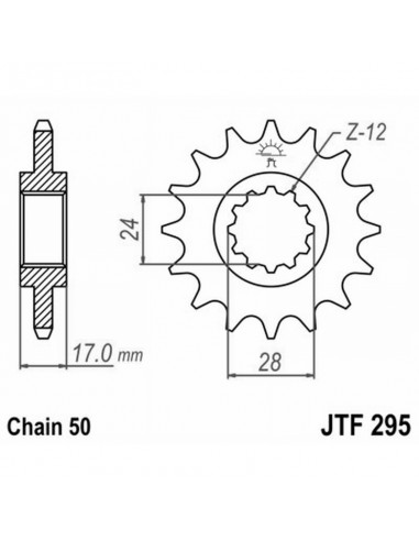 PIGNONE TRASMISSIONE MOTO JT 295 z15...