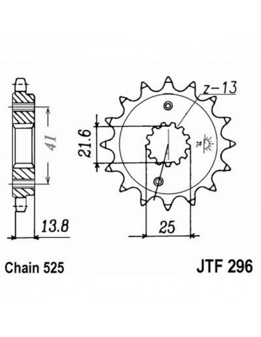 PIGNONE TRASMISSIONE MOTO JT 296 z15...