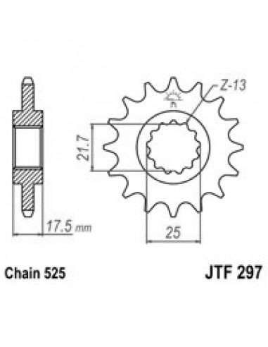 PIGNONE TRASMISSIONE MOTO JT 297 z15...