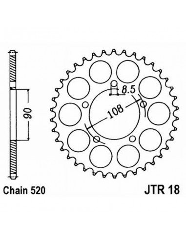 CORONA JT 18 z43 43 Denti, Acciaio...