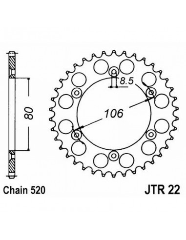 CORONA JT 22 z45 45 Denti, Acciaio...