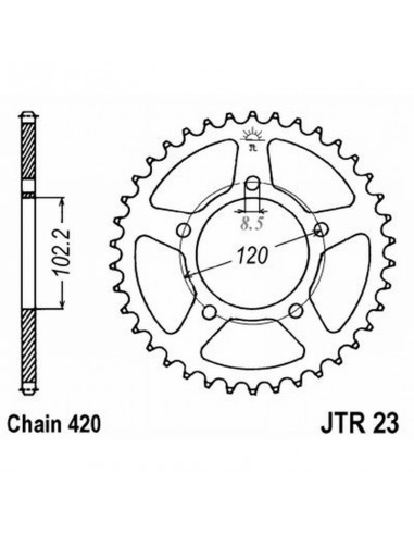 CORONA JT 23 z47 47 Denti, Acciaio...
