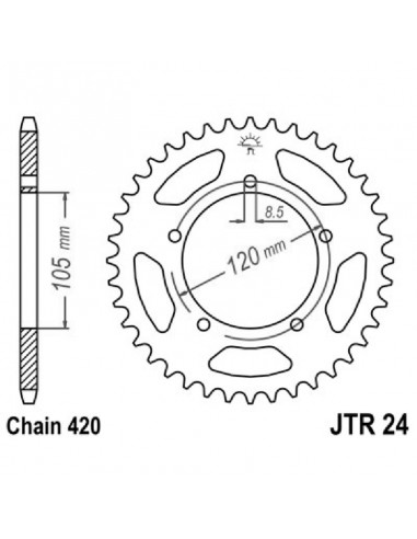 CORONA JT 24 z51 51 Denti, Acciaio...