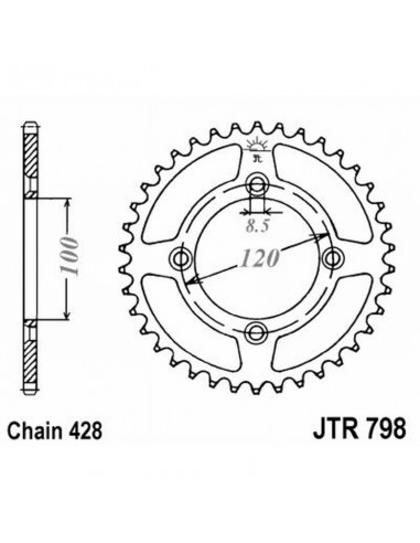CORONA JT 798 z50 50 Denti, Acciaio...