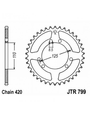 CORONA JT 799 z50 50 Denti, Acciaio...