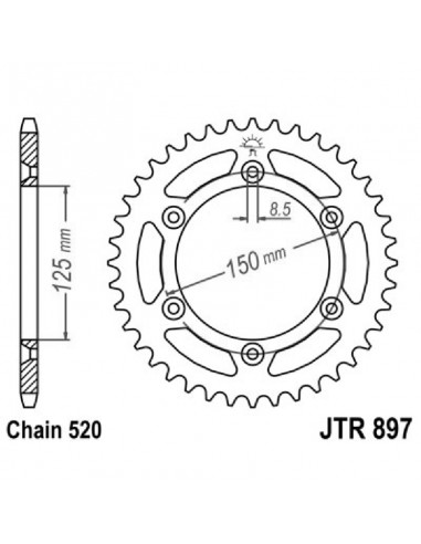 CORONA JT 897 z44 44 Denti, Acciaio...