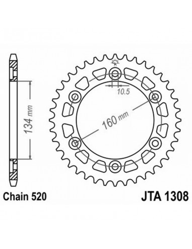 CORONA ALL.7075T6 JTA 1308 z44BLK Per...