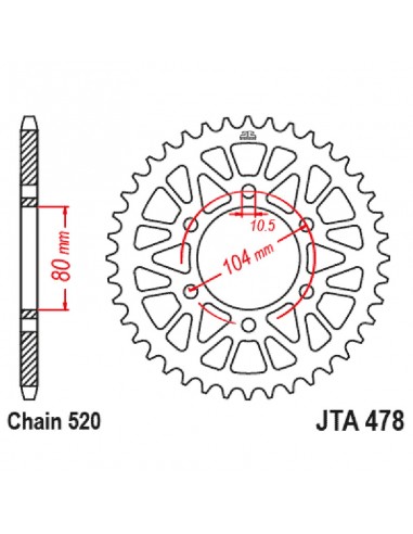 CORONA ALL.7075T6 JTA 478 z43GLD...