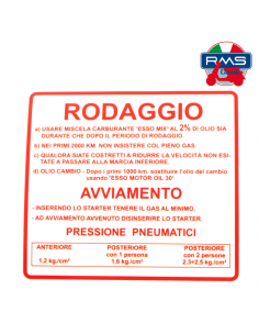 Targhetta rossa rodaggio...