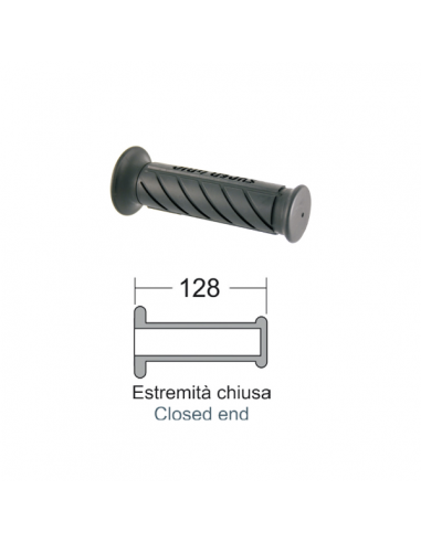 Coppia manopole nere super grip in gomma