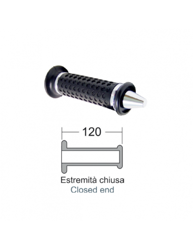 Coppia manopole nere term.silver