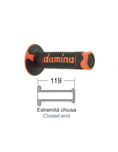 Coppia manopole soft hand nero arancio