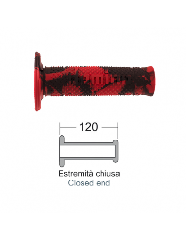 Coppia manopole snake rosso-nero