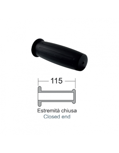 Coppia manopole vintage nere L.115mm