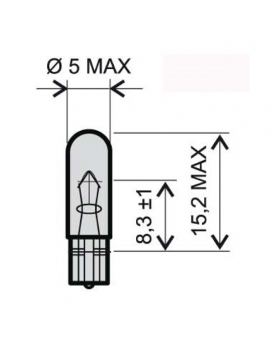 Lampadina bianca 12V 2,3W T5