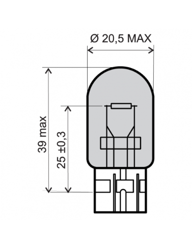 Lampadina bianca 12V 21W T20