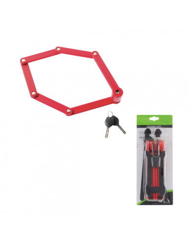 Lucchetto pieghevole 840mm rosso con...